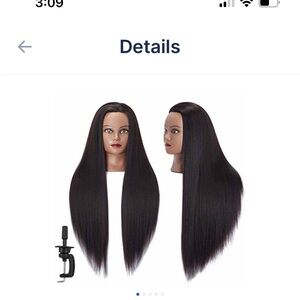 Sleek Black Hair Mannequin Head